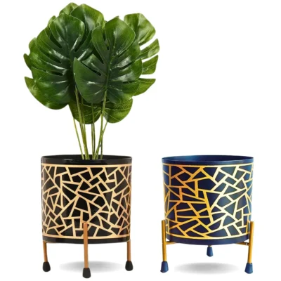 Meebode Golden Net Duo Metal Flower Pots & Planters