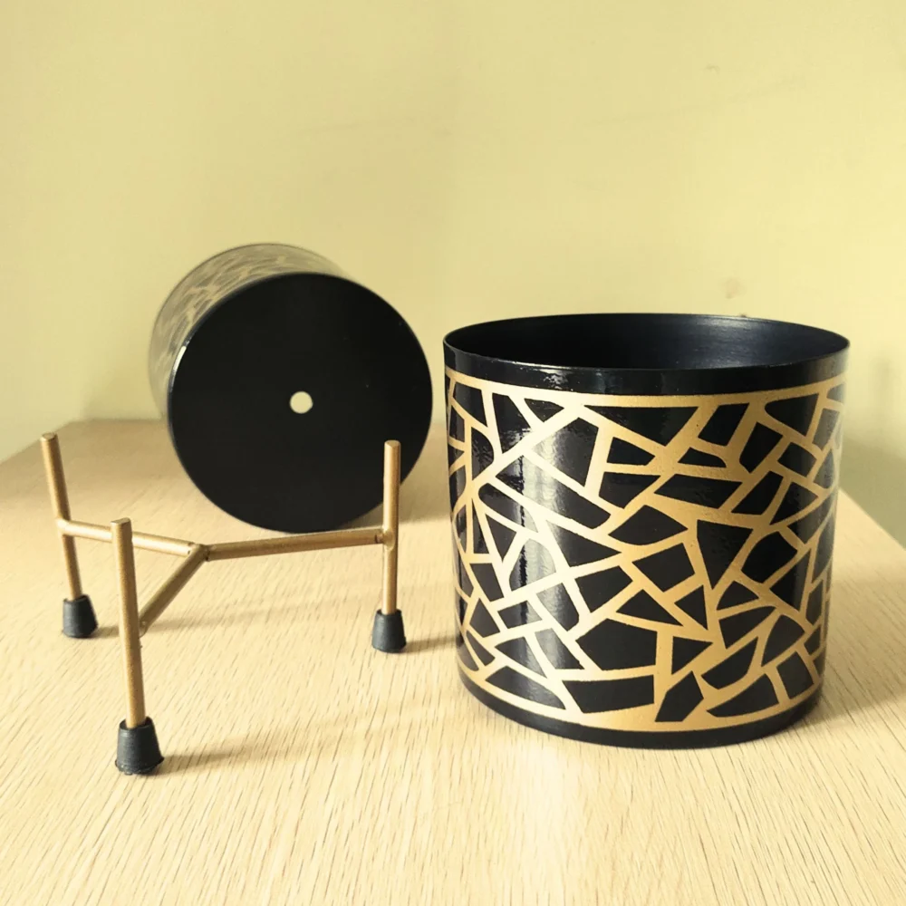 Meebode Golden Net Duo Metal Flower Pots & Planters - Image 3