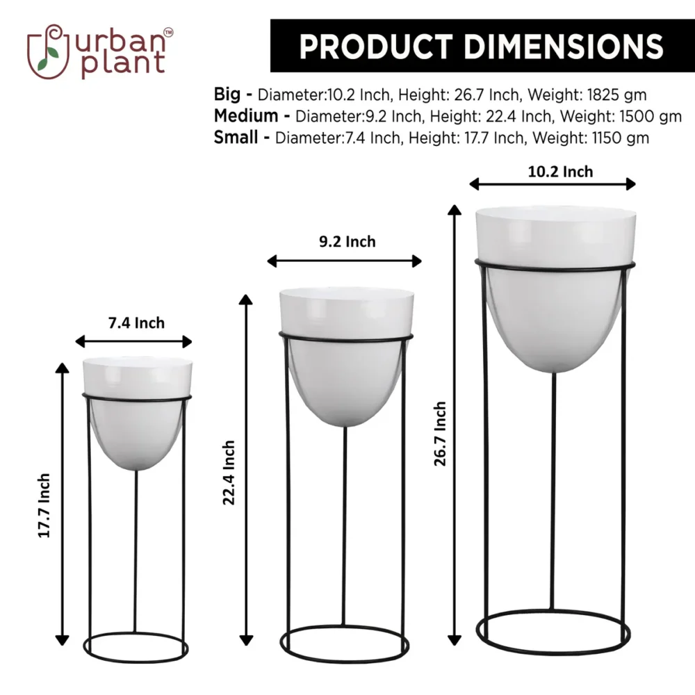 Meebode Orbelle Floor Planters with staand- (Set of 3) - Image 2