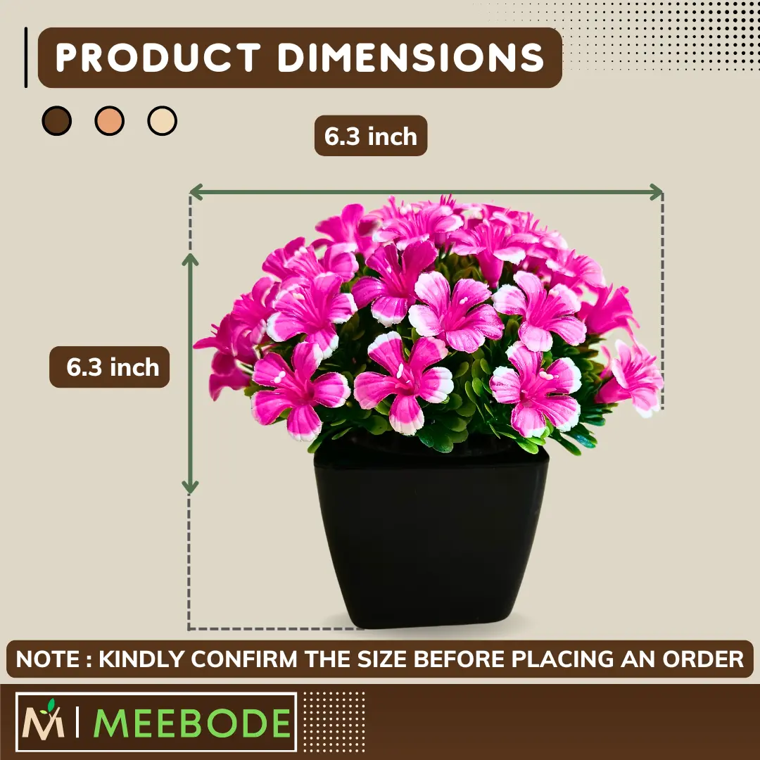 MEEBODE Artificial Bonsai Round Realistic Lifelike Stylish Natural-Looking Fake Plant Tree with Plastic Pot | Versatile Home washroom & Office Decor ( Set of 4) - Image 6