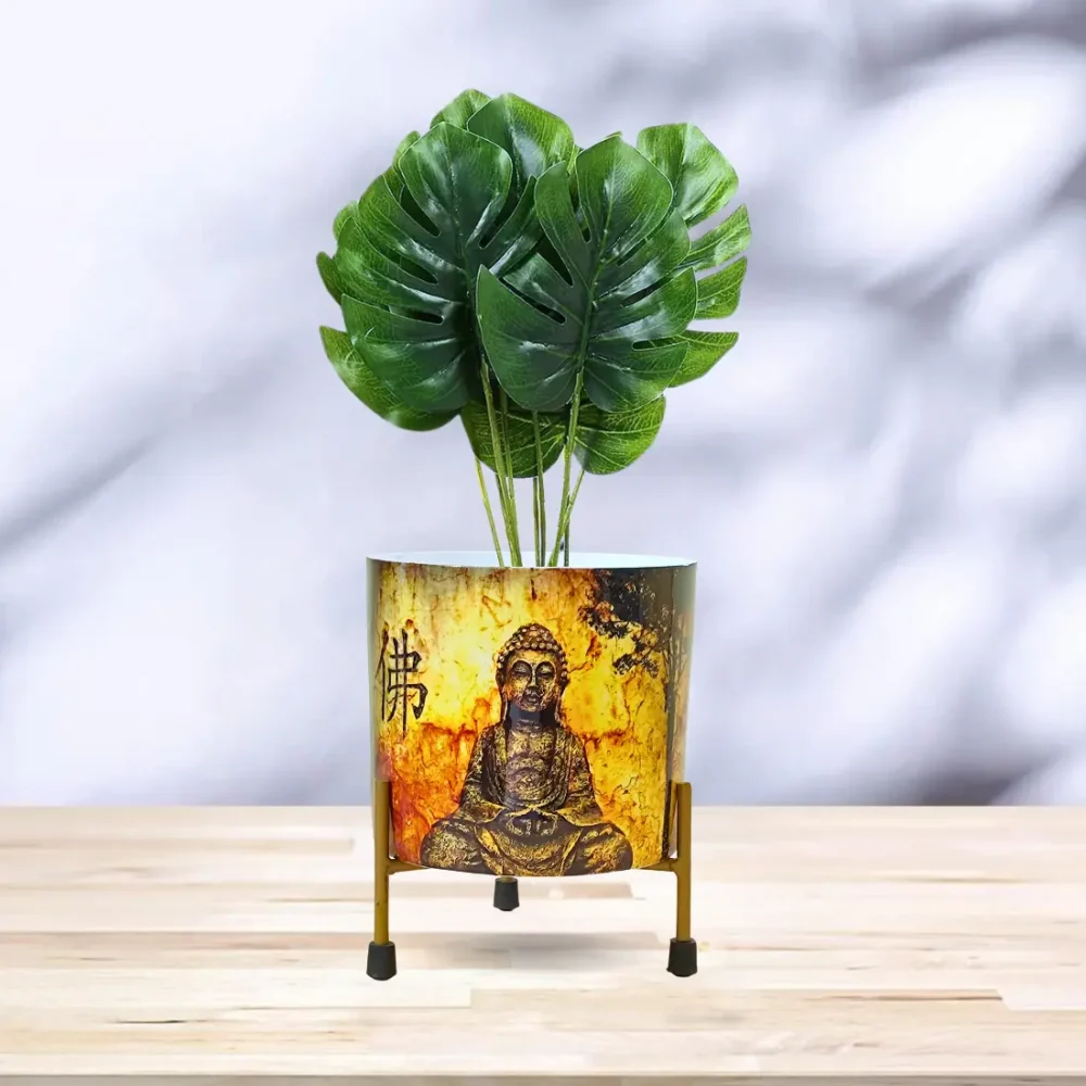 Elegant Meditative Buddha Metal Flower Pots & Planters for Home Decor, Living Room, Kitchen, Bedroom, Table Top, Office, Gifting - Image 7